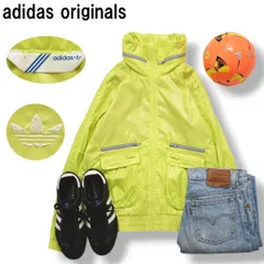 アディダス オリジナルス adidas originals ウィンド ジャケット ジップ パーカー スリーストライプス トレフォイルロゴ L ネオンイエロー スポーツ ストリート レディース ♪