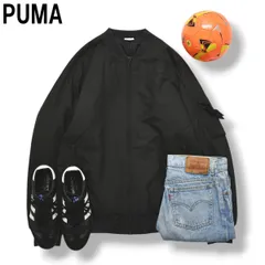プーマ PUMA MA－1 ペース ボンバー ジャケット ジップアップ ラグランスリーブ ジャンパー 裏地 中綿 キルティング L ブラック スポーツ ストリート カジュアル ウェア メンズ