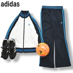 アディダス adidas トラック スーツ ジャージ セットアップ 上下 パフォーマンス ロゴ スリーストライプス ジャケット x パンツ S ホワイトxネイビー スポーツ ウェア レディース ♪