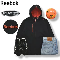 【新品未使用】 【タグ付き】 リーボック Reebok ナイロン ジャケット ジップ パーカー ジャンパー 裏地 メッシュ ベンチレーション L ブラック x ネオンオレンジ レディース ♪