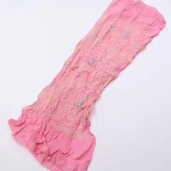 アンティーク 帯揚げ Cランク 正絹 総絞り 中抜き ピンク系 1230-000258