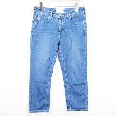 シーセブンティーン C17 C-SEVENTEEN クロップド デニム パンツ ジーンズ ストレッチ レーヨン M ライトブルー kz12554