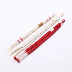 羽織紐 3点セット Sランク 礼装用 白系 赤系 1242-00312