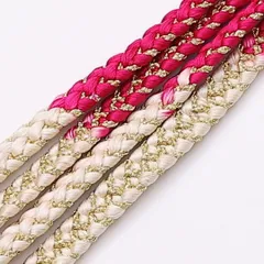 帯締め 丸組紐 丸唐組 振袖用 礼装用 正絹 ピンク系 Sランク 1236-000923