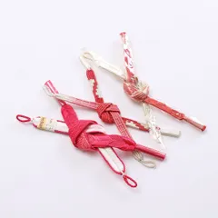 羽織紐 3点セット Sランク ピンク系 赤系 朱系 1242-00332