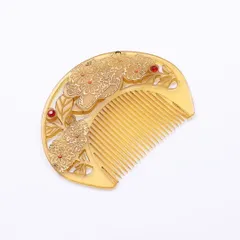 アンティーク 髪飾り Cランク べっ甲 櫛 黄系 1237-00259