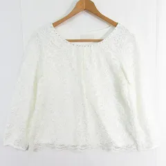 エニィスィス エニシス anySiS ブラウス カットソー 長袖 2 ホワイト レース ビーズ kz13010