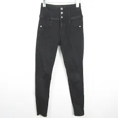 ヘザー Heather ISKO Extretchdenim ハイウエスト スキニー デニムパンツ ストレッチ M ブラック kz13389