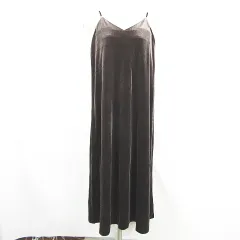 フリーズマート Free's Mart ベロア キャミソール ワンピース ロング丈 ストレッチ S ブラウン kz13492