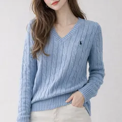 【新品未使用】ポロラルフローレン ケーブルニットセーター 春夏にオススメなブルー