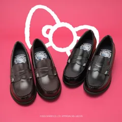 【ハローキティ】15　ダークブラウン　学生ローファー　【正規ライセンス商品】のサムネイル