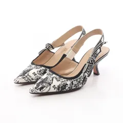 クリスチャンディオール Christian Dior パンプス J'ADIOR スリングバック キャンバス レザー ミュール レディース Used B