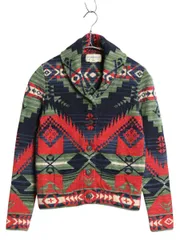 【お得なクーポン配布中!】 デニム&サプライ ラルフローレン ネイティブ ショールカラー ニット ジャケット レディース XS ポロ カーディガン コットン 羽織り 前開き