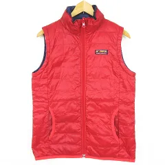 エックスガール x-girl リバーシブル ダウンベスト 1 レッド ネイビー ワンポイント ロゴ kz12793