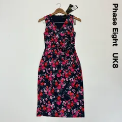 新品☆ Phase Eight フェイズエイト☆Aurelia Floral Dress UK8 花柄カシュクールノースリーブワンピース 膝丈のサムネイル