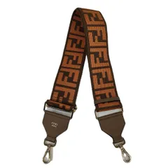 【値下げ】FENDI フェンディ ストラップ ユー ショルダーストラップ レディース 布 オレンジ 中古