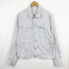 コムサイズム COMME CA ISM ジャケット 長袖 綿 リヨセル L ライトグレー kz14366