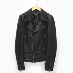 美品 LHP エルエイチピー ダブル ライダース メンズ Sサイズ 羊革 本革 ブラック 黒 ライダースジャケット アウター L.H.P cover0069