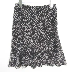 アンタイトル UNTITLED シフォン スカート 膝丈 2 ブラック ドット 総柄 kz13795
