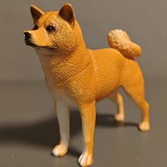 ミニチュア 置物 ポメラニアン 子犬 ベージュ イヌ リアル 24cm いぬ