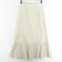 フリーズマート Free's Mart マーメイドスカート ロング丈 レーヨン コットン S アイボリー レース kz13873