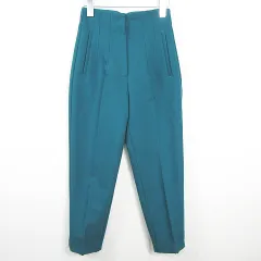 ザラ ZARA ハイウエスト テーパード パンツ ストレッチ レーヨン XS グリーン 小さいサイズ 1478/032 kz13920
