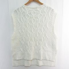 ガリャルダガランテ GALLARDAGALANTE ニット セーター ノースリーブ ベスト 毛 FREE アイボリー ケーブル編み kz14548