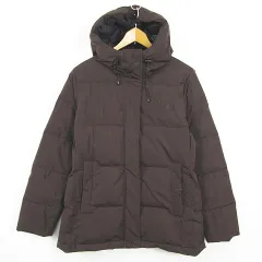 ファーストダウン FIRST DOWN ダウンジャケット M ブラウン ロゴ 刺繍 kz13897