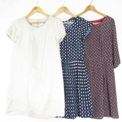 ナチュラルビューティーベーシック NATURAL BEAUTY BASIC ワンピース 3点セット 膝丈 M ベージュ ネイビー ボルドー 総柄 スタッズ kz13809