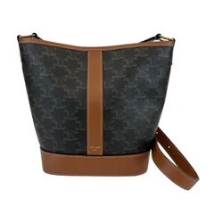 【値下げ】CELINE セリーヌ トリオンフ スモール バケット ショルダーバッグ レディース レザー ブラウン 中古