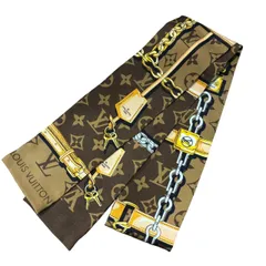 LOUIS VUITTON ルイヴィトン バンドー･モノグラム コンフィデンシャル M78655 マロン シルク スカーフ レディース 【未使用品】 12602K302