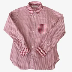 INDIVIDUALIZED SHIRTS(インディビジュアライズドシャツ)BDシャツ ストライプ&チェック 16-33/ Slim Fit / Cotton 100% USA製 ポケット付 メンズL相当のサムネイル