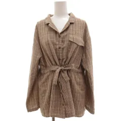 エヘカソポ サマンサモスモス ehka sopo SM2 シャツ ブラウス F 長袖 チェック柄 リネン混 ベージュ /AE ■ECF001