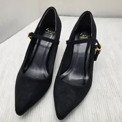 3 S02489 Menue ポインテッドトゥパンプス スエード ヒール 黒 23.5cm 靴 レディース