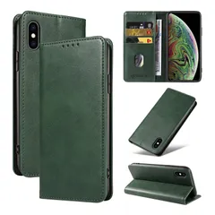 【数量限定】x iphone 用 用 スマホケース iphone カード収納 スタンド機能 iphonexs ケース 用 xs カバー 通用手帳ケース】マグネット式 耐衝撃 X/XS 落下防止 QUEASON【iPhone 防塵（グリーン）