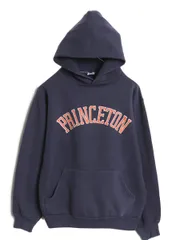 【お得なクーポン配布中!】 80s USA製 ラッセル プリンストン カレッジ プリント スウェット フード パーカー メンズ レディース M 小さめ ヴィンテージ トレーナー 紺
