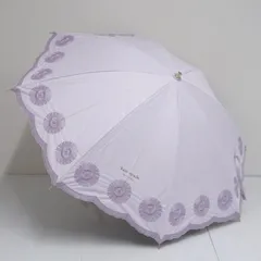 晴雨兼用日傘 Kate spade new york ケイトスペード USED美品 サマーシールドLi 刺繍 フラワー 軽量 ペールピンク 50cm S2807