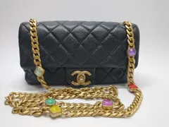 CHANEL シャネル ミニマトラッセ20 シングルチェーン シングルフラップ ショルダーバッグ ラムスキン ブラック ゴールド金具 レジン