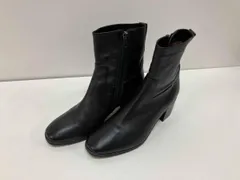 Margaret Howell マーガレット ハウエル idea サイドジップ セミスクエア ショートブーツ ブラック 23.5cm レザー