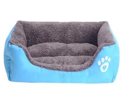 撥水 加工 犬 猫 簡易 秋 冬 小型犬 ベッド 中型犬 カラフル ４カラー ペット用 ３サイズ ふわふわ もこもこ 【SCGEHA】洗える あったか ワンちゃんネコちゃん大喜び♪（Ｍ／スカイブルー）