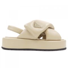 新品未使用】PRADA ベージュ パデッドナッパレザー サンダル 34.5
