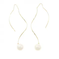 K18YG 淡水パール ピアス