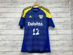 adidas/アディダス/半袖Tシャツ/FC今治ユニフォーム/ブルー/イエロー/ストライプ/M35632/サイズL/状態B