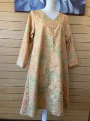 着物リメイク 大島紬 ロールカラーワンピース - メルカリ