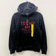A283-41058 TOMMY HILFIGER トミーヒルフィガー メンズ 裏起毛 パーカー US/S JP/Mブラック ロゴ