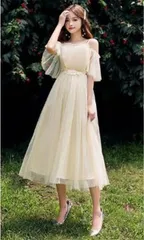 送料無料 未使用 発表会 パーティ フォ－マル チュール フリル 7号 S ドレス (OPN2124)