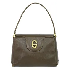 本物 グッチ GUCCI オールドグッチ ハンドバッグ レザー ブラウン バッグ 中古・