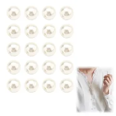 洋服用 手芸用品 人工パール （ベージュ） ツヤあり 10mm 手縫いのボタン 装飾ボタン パール半丸ボタン 手芸材料クリスタルボタン デザイン縫製ボタン （20個入り） ボタン パール Doyime