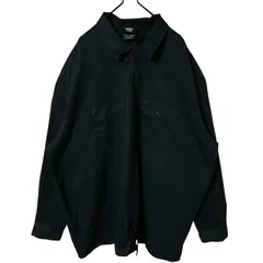 3XL ブラック 黒 ディッキーズ オーバーサイズ ワーク 無地 シンプル 単色 シャツ レディース ユニセックス メンズ 古着 長袖 CHM