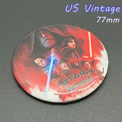 缶バッジ　アメリカ　輸入 雑貨　ビンテージ 『 スター・ウォーズ　最後のジェダイ 』 当時物　ヴィンテージ　バッチ　ピンバッチ　※ メッセージ　ノベルティー　広告　レトロ　( BAT1956 )